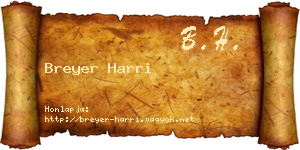 Breyer Harri névjegykártya